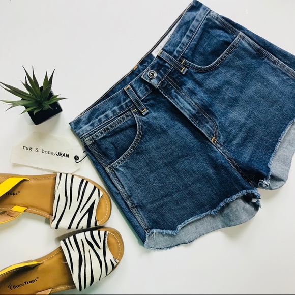 rag & bone Pants - Rag & Bone Lou Shorts High Waist Denim Jeans NWT